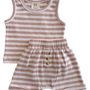 NWT Striped Sleeveless Top and Shorts Set